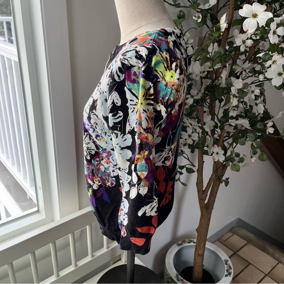 Joseph A. Abstract Floral Print Cardigan, Size L - Picture 4 of 11